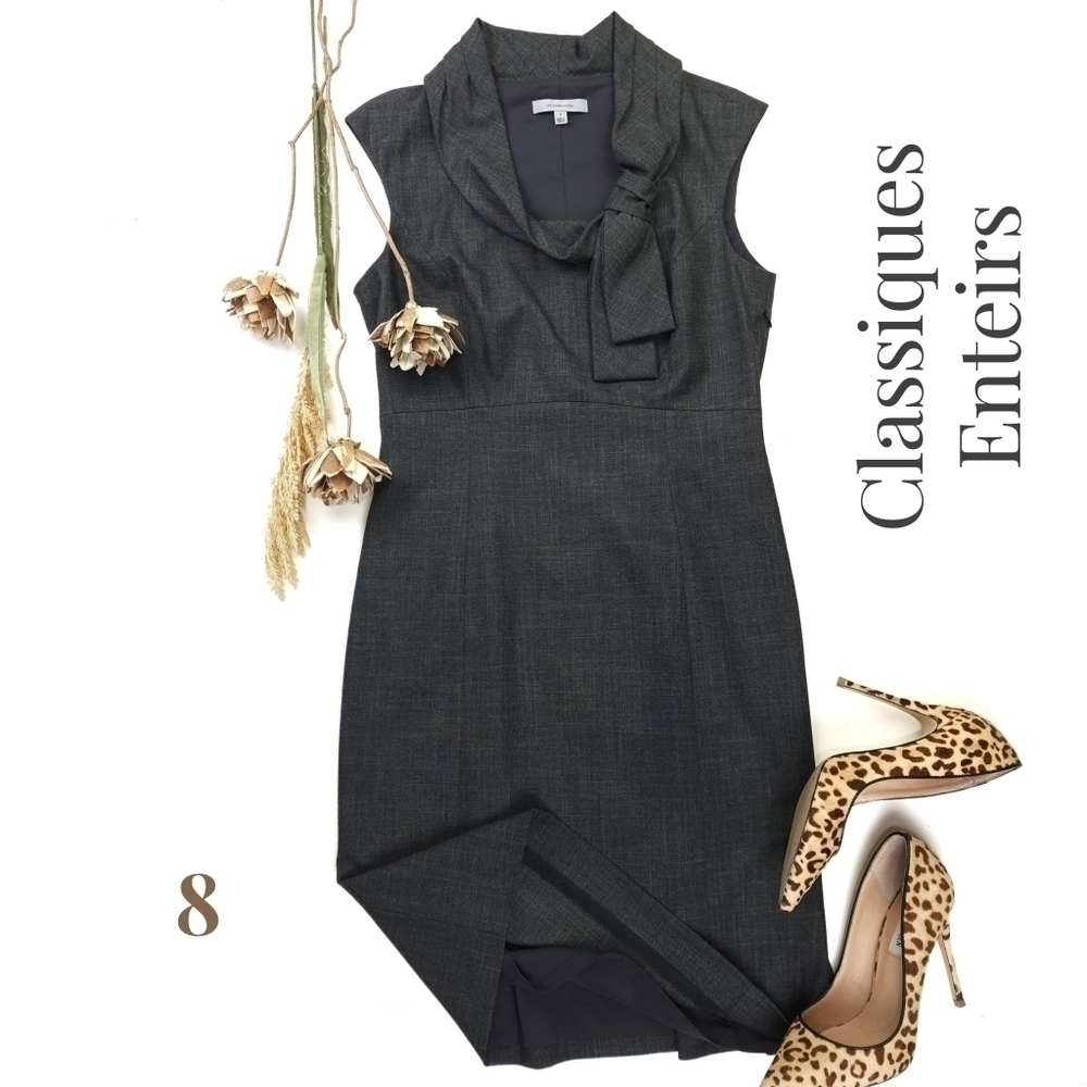 New Classiques Entiers Charcoal Dress Sz 8